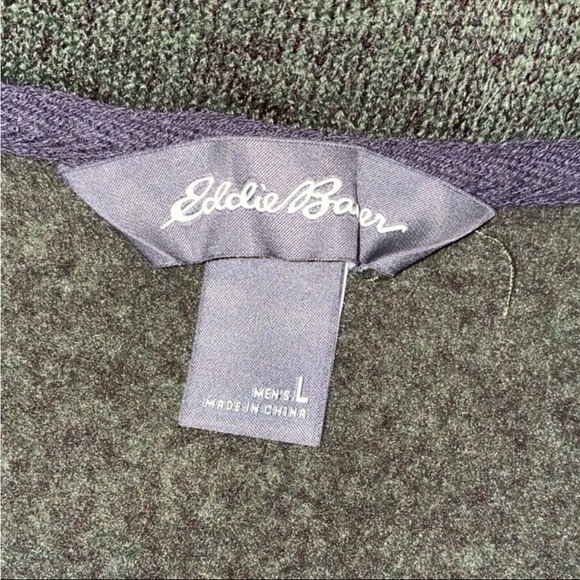 Eddie Bauer Radiator Fleece Snap-Front‎ Pullover Men’s L Green Black - Picture 4 of 6